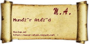 Munár Atád névjegykártya